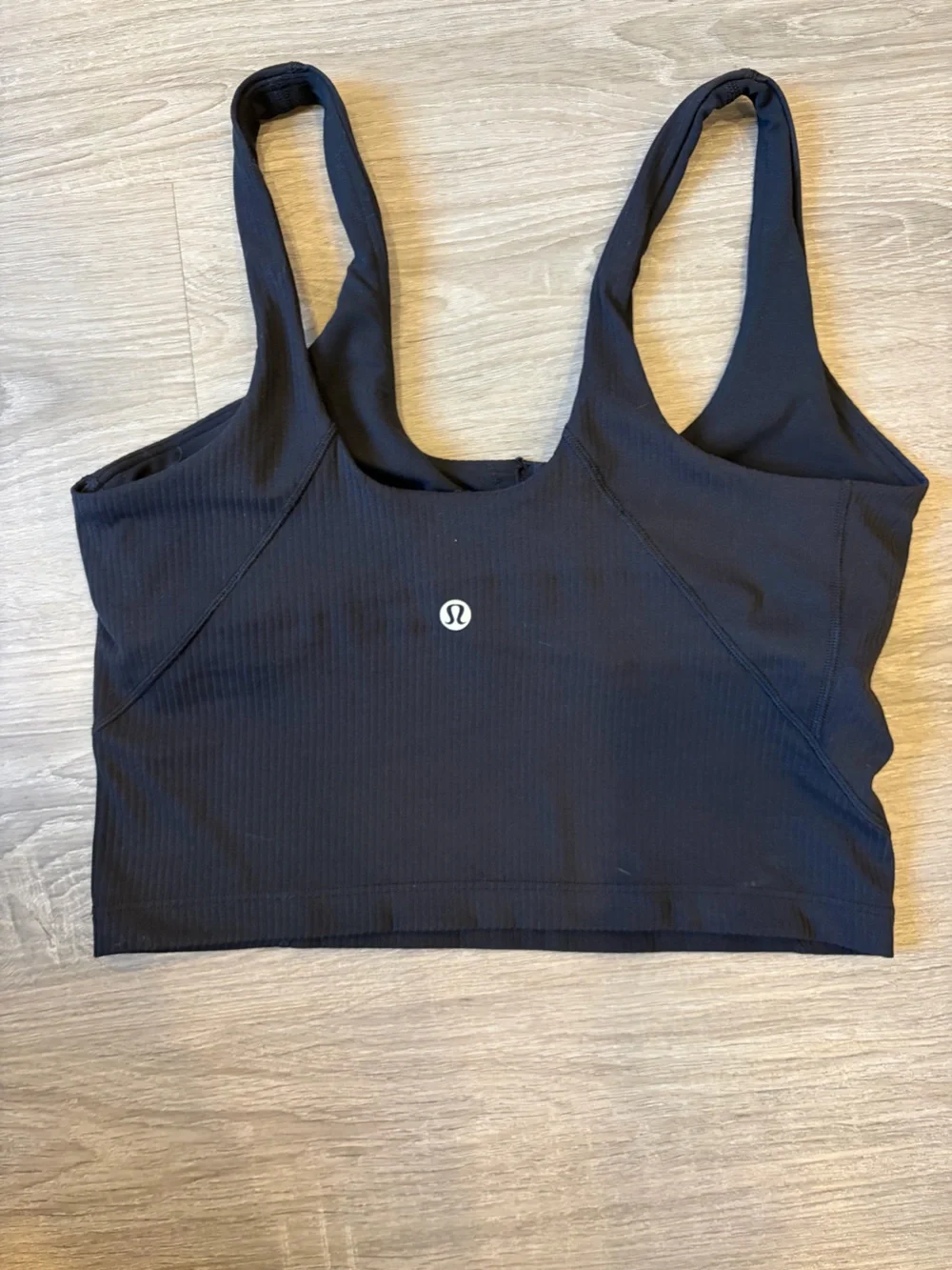 Lululemon Black Ribbed Henley Crop Tank Top - Women